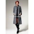 Elegant Long Overcoat for Women Cashmere Grey Woolen Coat